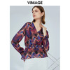 VIMAGE纬漫纪夏季新款时尚休闲几何图案V领显瘦雪纺上衣女薄V1213818 商品缩略图2