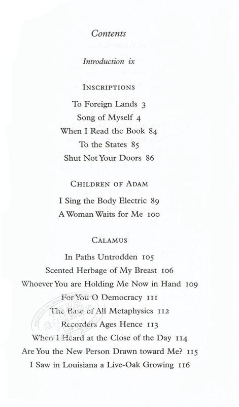 【中商原版】Collectors Library系列 惠特曼：草叶集 英文原版 Leaves of Grass 外国诗歌 Walt Whitman 商品图4