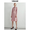 VIMAGE纬漫纪秋款时尚通勤纯色百搭修身收腰显瘦连衣裙女V1407018 商品缩略图3