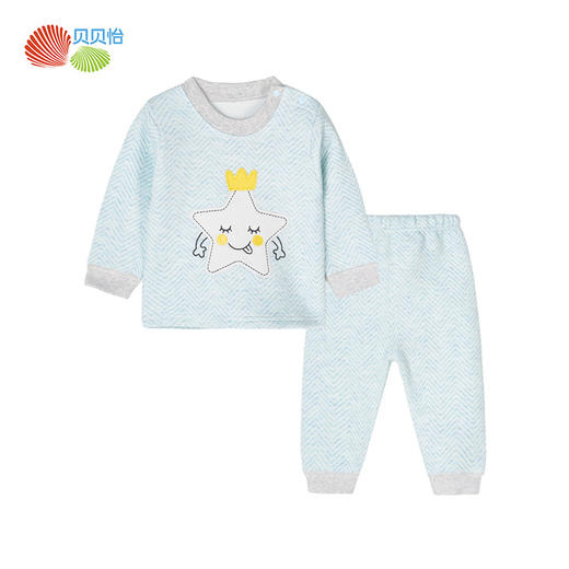 贝贝怡儿童保暖内衣套装加厚女宝宝冬装婴儿夹棉洋气男秋衣睡衣裤BB8211
 商品图10