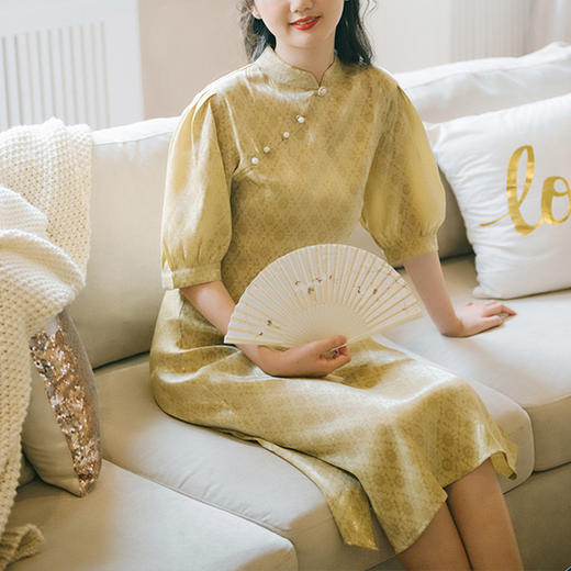 裁缝学苑AG84 法式复古改良旗袍泡泡袖连衣裙服装纸样女装裁剪图 商品图2