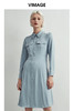 VIMAGE纬漫纪秋款时尚通勤纯色百搭修身收腰显瘦连衣裙女V1407018 商品缩略图10