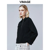  VIMAGE纬漫纪秋款时尚休闲舒适翻领纯色显瘦百搭卫衣上衣女V1413013 商品缩略图2