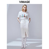 VIMAGE纬漫纪秋季新款气质洋气百搭显瘦包臀开叉半身裙女裙V1406012 商品缩略图1