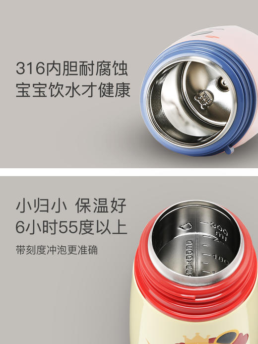 现货 正品韩国杯具熊学饮杯大圣保温杯带吸管手柄刻度防摔幼儿园宝宝保温壶杯子 商品图1