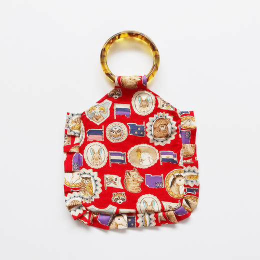 HUJI祤集荷叶边圆环柄手提包插画旗帜动物肖像画 商品图2