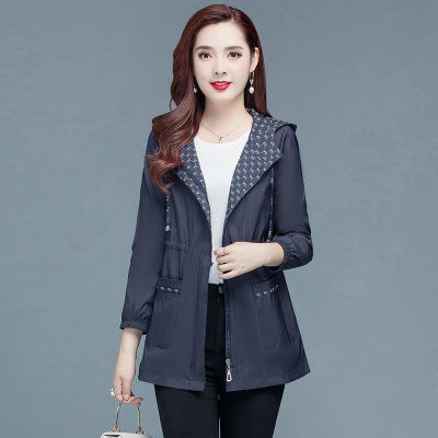 WE-KL20B228 时尚风衣外套女中长款2020秋装新款修身连帽气质减龄长袖薄款大衣 商品图0