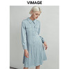VIMAGE纬漫纪秋款时尚通勤纯色百搭修身收腰显瘦连衣裙女V1407018 商品缩略图6