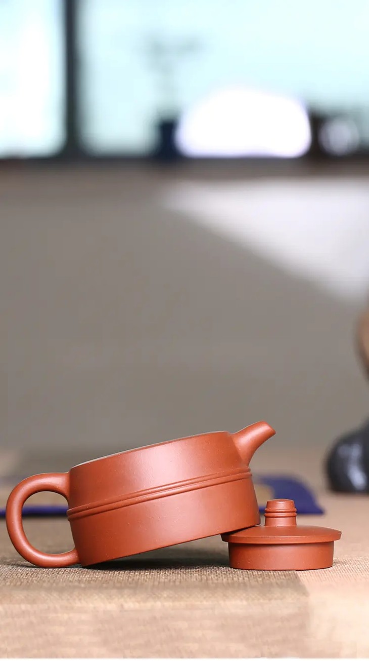 紫砂壶双线井栏壶底槽青240cc万志强全手工制作