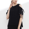VIMAGE纬漫纪夏季新款女装时尚原创设计个性抽绳露肩修身上衣T恤V913542 商品缩略图3