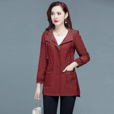 WE-KL20B228 时尚风衣外套女中长款2020秋装新款修身连帽气质减龄长袖薄款大衣 商品图1