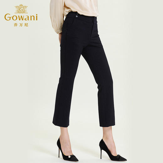 乔万尼新款裤子微喇双排扣设计感休闲气质高腰显瘦显高长裤ES3F509 商品图2