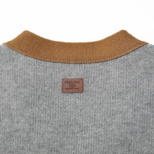 METTE羊绒世家童装2020秋冬新品中大童V领开衫时尚撞色小外套毛衣 商品图5