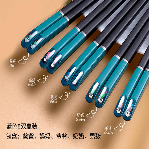 一人一双 专人专色 高温xiao  du不变形不掉色一人一色家庭装筷 商品图10