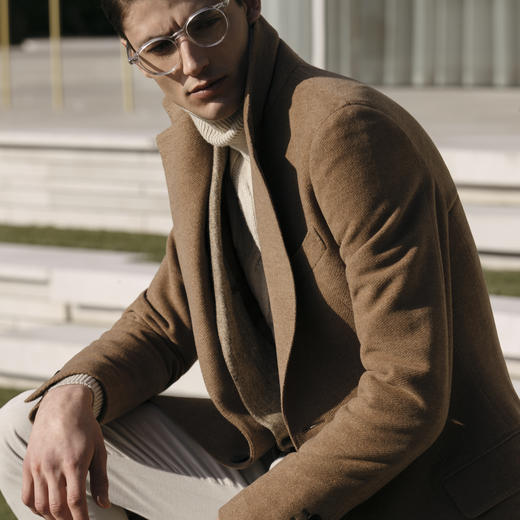 Stylbiella 羊绒羊毛550克驼色切斯菲尔德大衣 商品图0