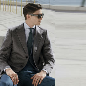 Stylbiella 羊绒羊毛深灰色切斯菲尔德大衣