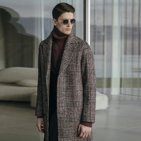 Stylbiella 羊驼绒羊毛蚕丝马海毛浅棕色切斯菲尔德大衣