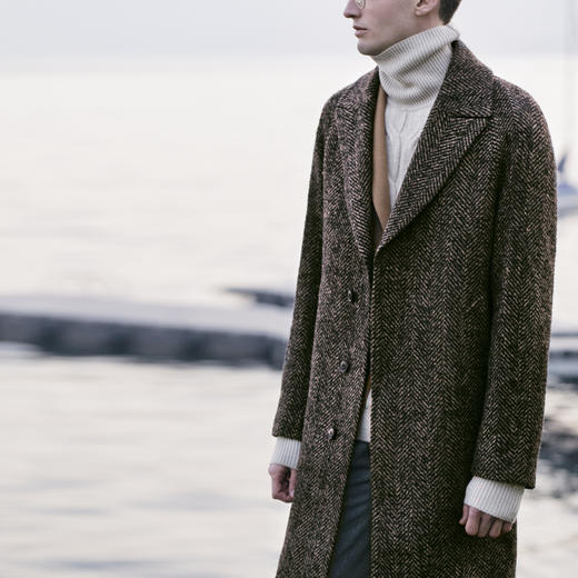 Stylbiella 澳洲美丽诺羊毛棕色切斯菲尔德大衣 商品图0