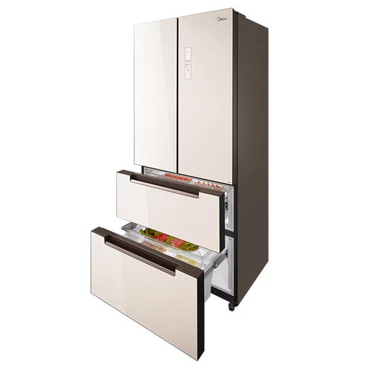 七楼美的mideabcd516wgpm法式多门冰箱516升风冷无霜玻璃面板变频