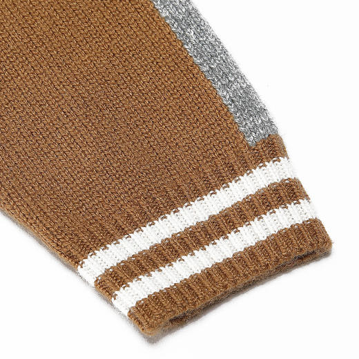 METTE羊绒世家童装2020秋冬新品中大童V领开衫时尚撞色小外套毛衣 商品图4