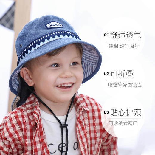 日本SHUKIKU儿童牛仔防晒帽 秋冬款 商品图3