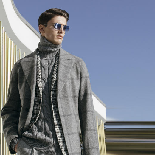 Stylbiella 羊绒羊毛灰色切斯菲尔德大衣 商品图0