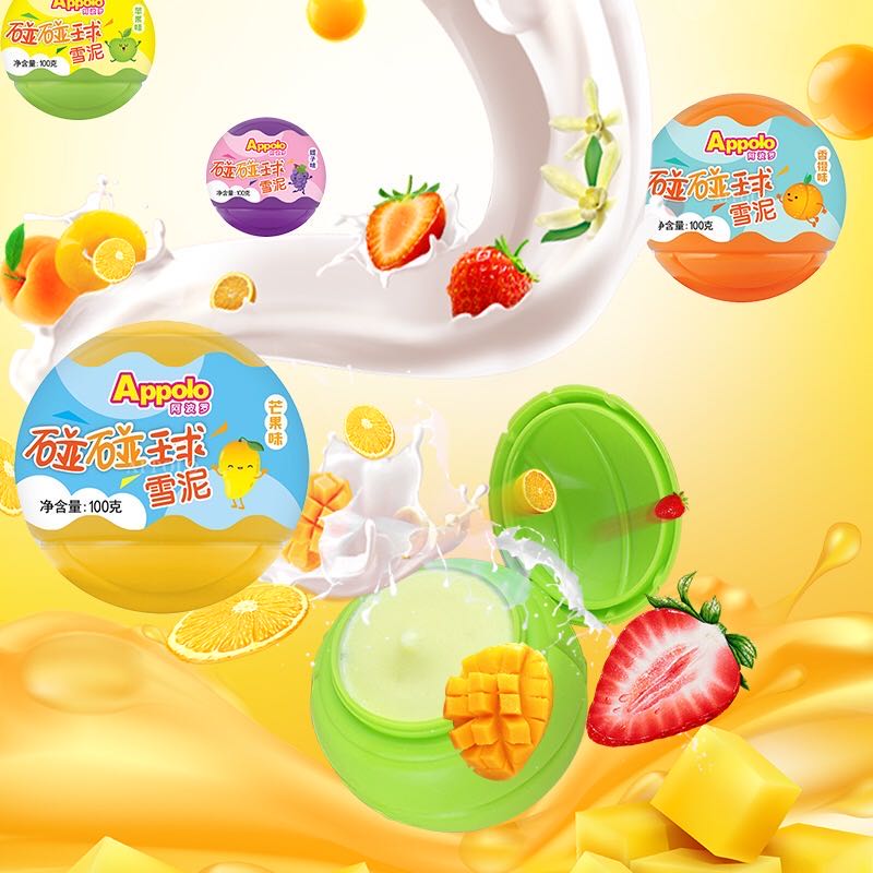 阿波罗碰碰球雪泥（香橙味|苹果味|提子味|芒果味）100g