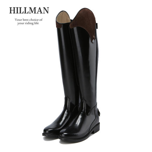 进口Hillman可定制亮面马术骑马障碍长靴  牛皮马术马靴 男女同款 商品图3