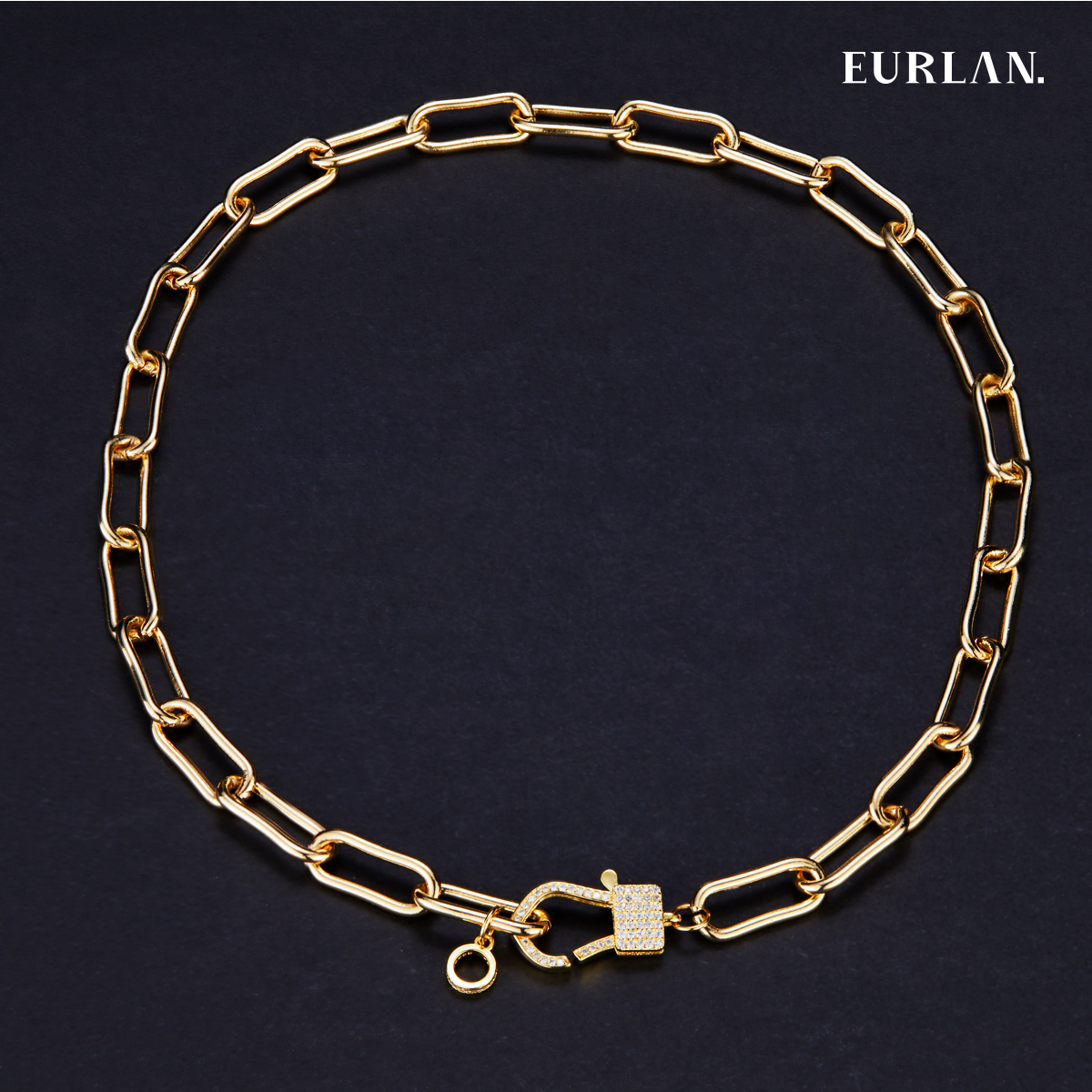 EURLAN.  闺蜜A系列 欧美时尚风粗链条项链