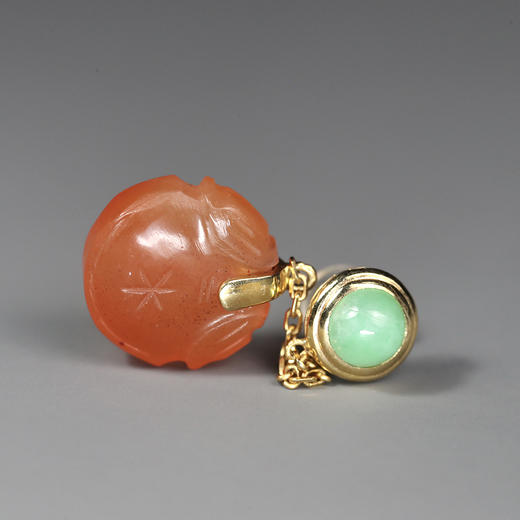 清代红玛瑙钱袋“财源滚滚”耳环 商品图3