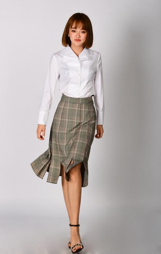 梦里人女装2020秋季新款修身职业百搭白衬衫设计感打底衬衣