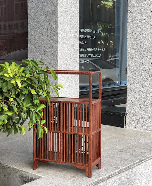 红桥红  家具严选  缅甸花梨（大果紫檀）  【68小博古架、茶水架】 商品图8