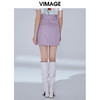 VIMAGE纬漫纪秋款时尚个性双排扣高腰包臀一字裙短裙女V1406032 商品缩略图3