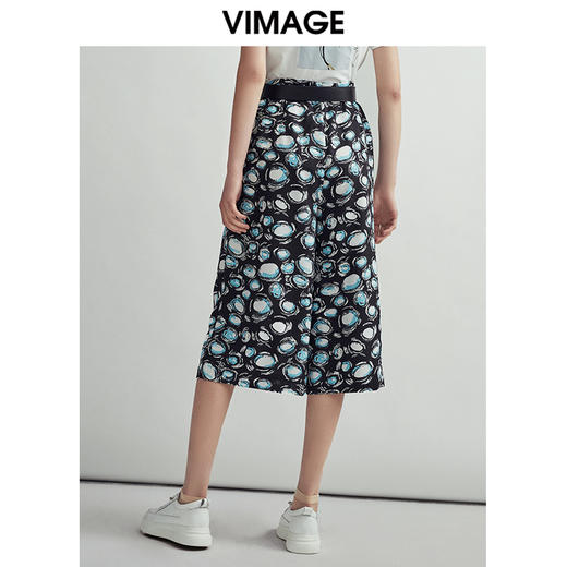VIMAGE纬漫纪女装夏装宽松坠感阔腿裤直筒高腰休闲女裤子V03230012 商品图3