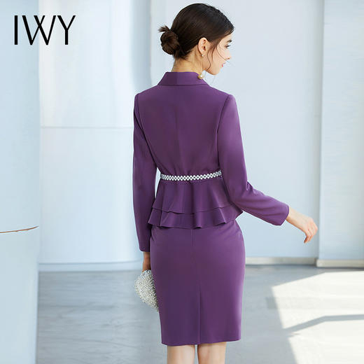 IWY/紫色长袖西装半裙套装CS936 商品图3
