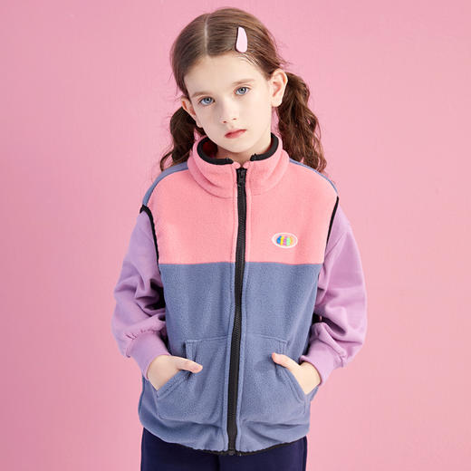 龙之涵亲子拼色摇粒绒马甲中大童亲子款时尚 商品图7