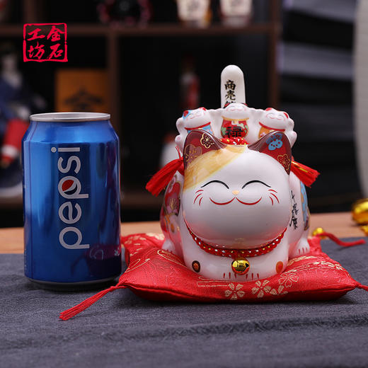 金石工招财猫摆件太阳能摇手店铺开业礼品摆件 福禄寿喜摇手猫【不支持补差，非质量问题不退不换】S 商品图5