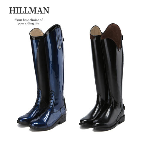 进口Hillman可定制亮面马术骑马障碍长靴  牛皮马术马靴 男女同款 商品图1