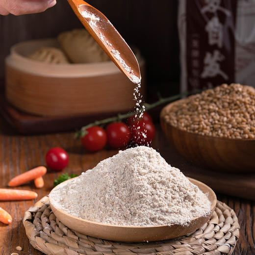 新良全麦自发粉1kg 全麦面粉自发粉家用包子馒头中筋面粉全麦粉 商品图2