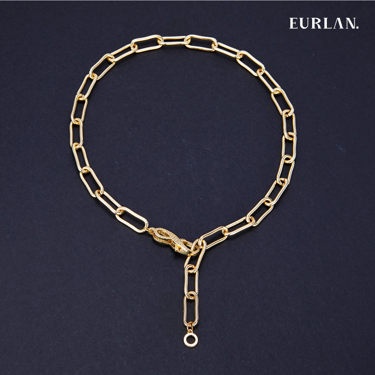 EURLAN.  闺蜜A系列 欧美时尚风粗链条项链