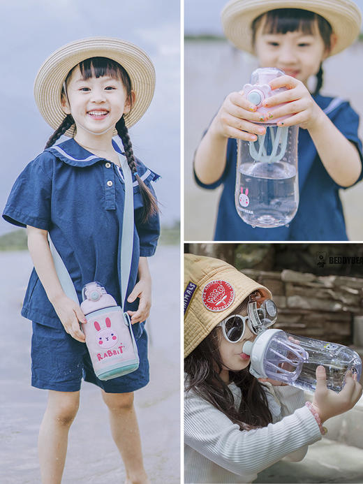 现货  杯具熊儿童水杯摇摇杯男女小学生成人健身运动直饮随手杯防摔可爱便携水壶 商品图2