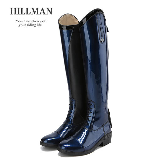 进口Hillman可定制亮面马术骑马障碍长靴  牛皮马术马靴 男女同款 商品图2
