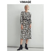 VIMAGE纬漫纪秋款时尚洋气个性印花舒适显瘦收腰连衣裙女V03070093 商品缩略图1