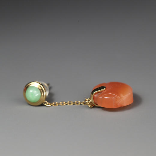 清代红玛瑙钱袋“财源滚滚”耳环 商品图5