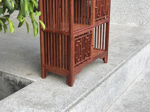 红桥红  家具严选  缅甸花梨（大果紫檀）  【68小博古架、茶水架】 商品图6