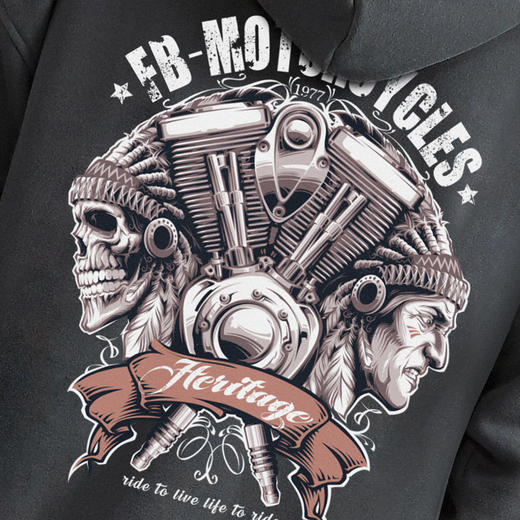 自由基地宽松款情侣机车套头带帽卫衣抓绒保暖衫国潮ins复古帅气 商品图4