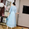 YFL-20200新款优雅长款修身改良中国风复古连衣裙 商品缩略图3