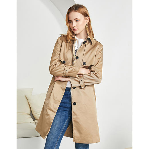 EITIE爱特爱女装秋款帅气英伦风中性经典百搭显瘦洋气风衣外套女6004715 商品图2