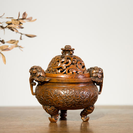 清代  竹雕宝相花香薰 商品图4