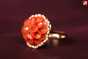 南红【花】18K金加南非真钻镶嵌戒指 商品缩略图1